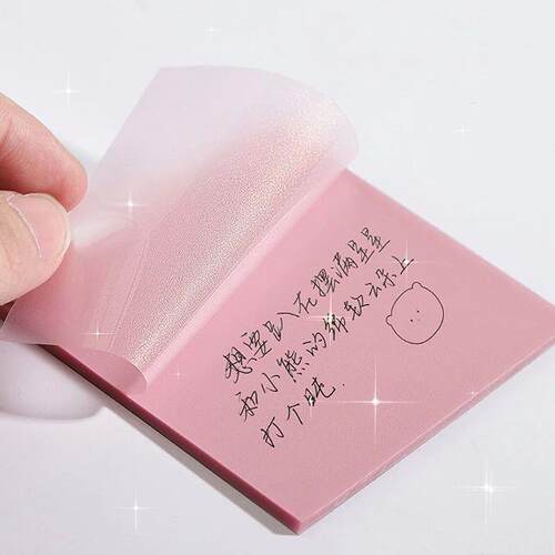 50 Sheets Creative Transparent PET Memo Pad Posted It Sticky