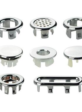 1PC Plastic Bathroom Basin Sink Overflow Ring Silver Insert