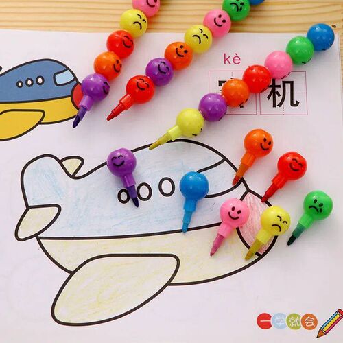 10Pcs Lollipop Building Block Crayon/Pencil Graffiti Pen for