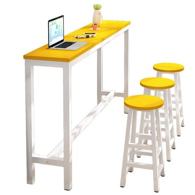 Bar table simple narrow desk high foot long table chair set
