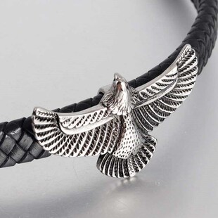 Mens Leather Woven Brlet Magnetic Buckle Retro Brlet Aggres