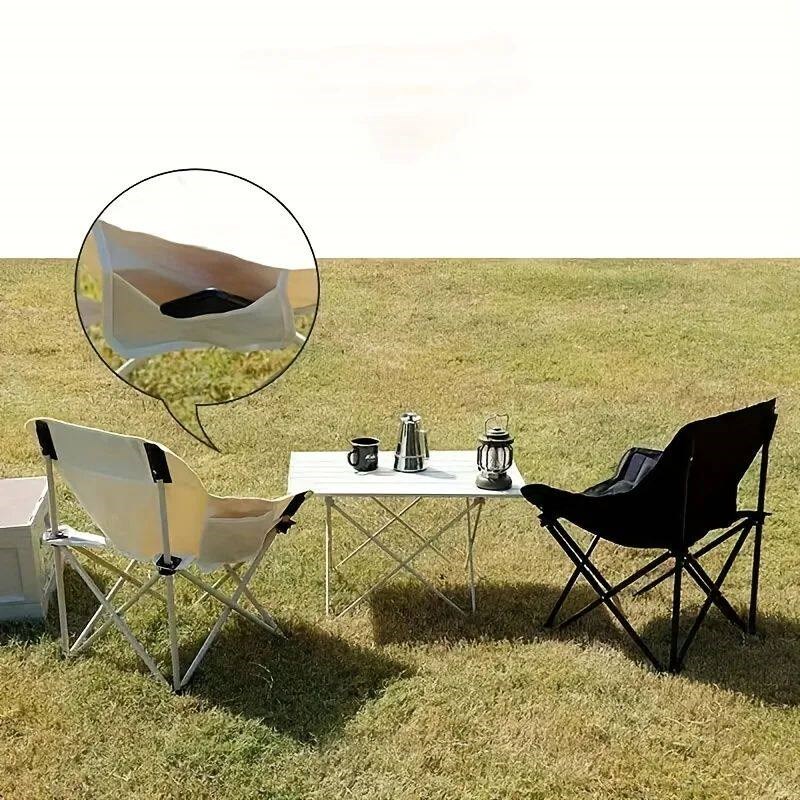 Oversized Camping Chair with Side Pocket Foldable Chair Oxfo图片