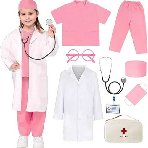Kids Top+Pants+Coat+Accessories 9PCS Suits With Real Stethos
