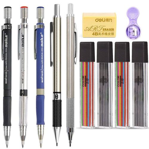 2.0 mm Mechanical Pencils Set 2B Automatic Student Pencils C