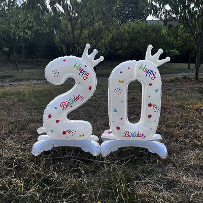 32Inches Birthday anniversary Balloons Year Column Party Cro