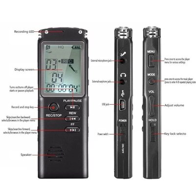 Digital Voice Recorder Audio Pen Microphone MP3 Player Telep