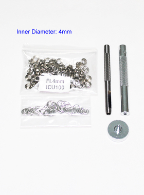 100sets Silver metal eyelets 4mm 5mm 6mm 8mm 10mm 12mm 14mm