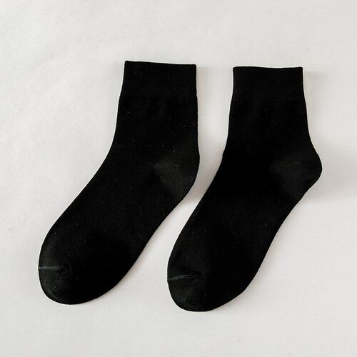 New Solid Color Mid Tube Socks Couple Socks Compact Sirospun