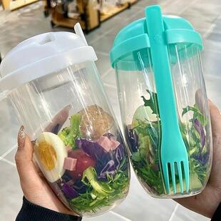 1L Salad Cup with Spoon Fork Lids Portable Breakfast Salad C