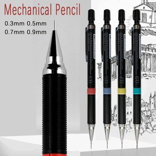 Mechanical Pencil with Refill Rods Set 0.3mm 0.5mm 0.7mm 0.9