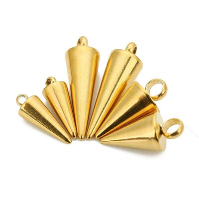 10PCS Stainless Steel Cone Charms Pendants Retro Bullet Spik