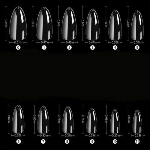 240 件 Almond False Nail Tips Clear Matt Soft Fake Nails Ext
