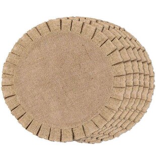 Burlap Round Braided Placemats Set of 6 for Tables,Heat
