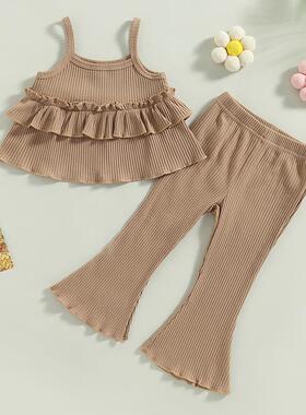 1-6Y Children Girls Summer Clothes Set Baby Sleeveless Layer