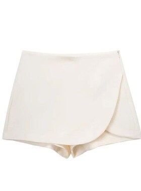 TRAF 2024 Asymmetric Skort For Women Pink Black Mini Skirt