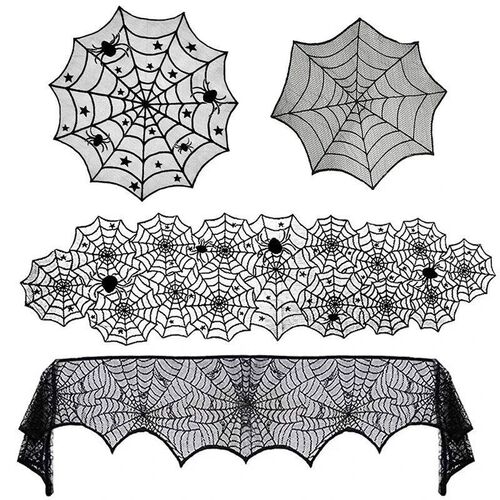 2025 Halloween Decoration Lace Spider Web Skeleton Skull Tab