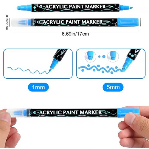 12/24/36 Packs Acrylic Paint Marker Pens Dual Tip Paint Mark