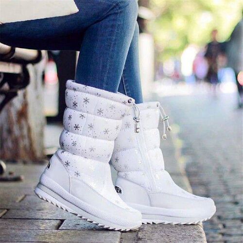 Women Snow Boots Winter Rain Boots Warm Lined Thicken