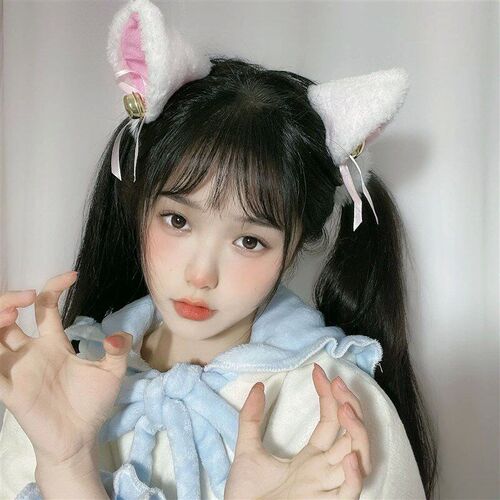 2pcs Cat Ears Witho Bell Hair Clip Fox Long Fur Hairpins Hea