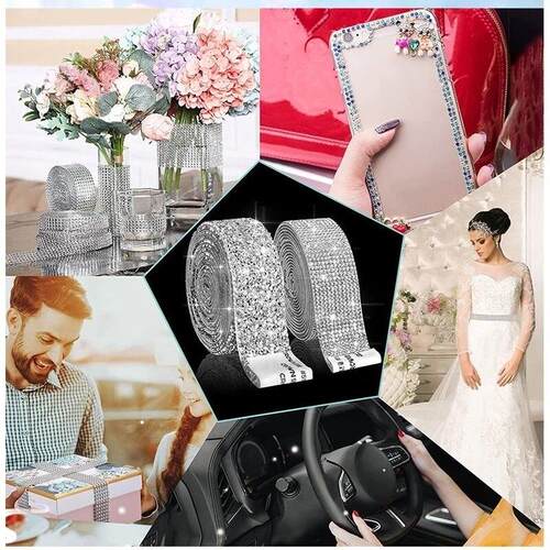 1Yard Self Adhesive Crystal Rhinestone er Diamond Ribbon DIY