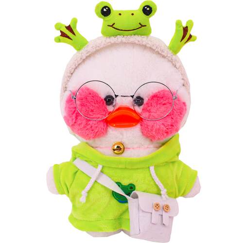 30Cm Lalafanfan Yellow Duck Plush Animal Clothes Green Serie