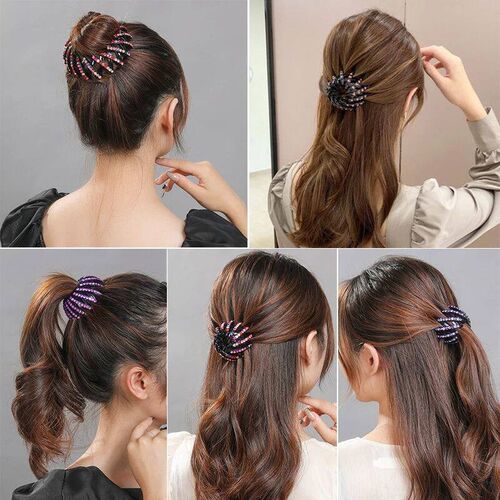New Women Rhinestone Fashion Hair Claw Girl High tail Clip F