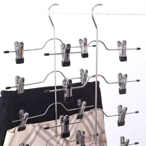 4 Tier Pant Hanger for Clothes Organizer Multifunction Shelv