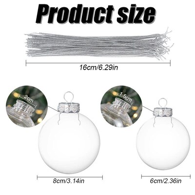6pcs Christmas Baubles Round Balls Xmas Tree Party Balls Orn