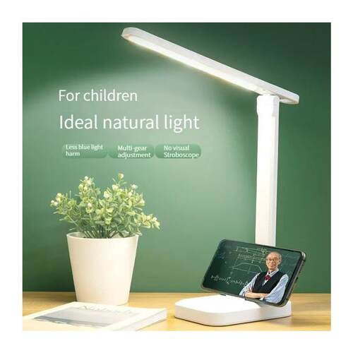 LED Touch Switch White Folding Desk Lamp Bedroom Bedside Stu