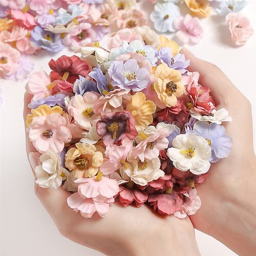 30Pcs 3cm Multicolor Daisy Flower Heads Mini Silk Artificial