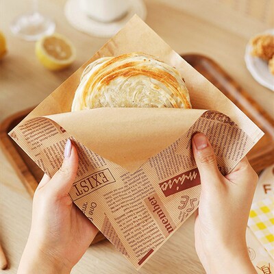 Greaseproof Hamburger Sandwich Wrappers 50 Pcs