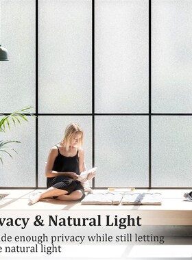 Window Film Frosted Glass Window Privacy Film No Glue Bathro