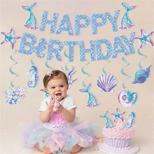 1 Set Party Banner Clear Printing Spiral Pendant Easy to