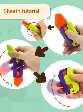 2023 Hot 3D Luminous Carrot Gravity Knife Fidget Toys Mini C