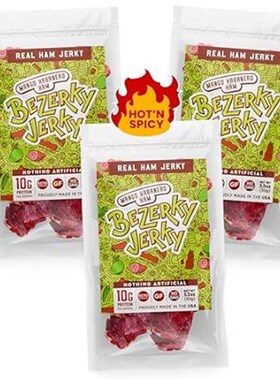 Bezerky Jerky Premium Ham Jerky, Keto-Friendly, Made in t