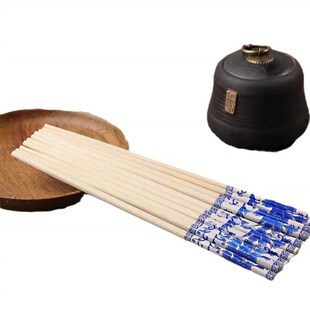 Blue and white porcelain printed disposable bamboo chopstick