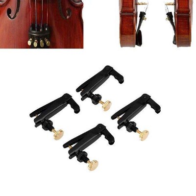 4pcs Violin Adjuster Strings Hooks Plated Iron 4/4 3/4