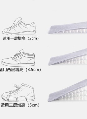 2-5cm Transparent Inner Heightened Insole Invisible Honeycom