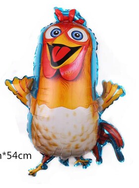 Chicken Balloon Dairy Farm Chick Tractor Foil Ballons Happy
