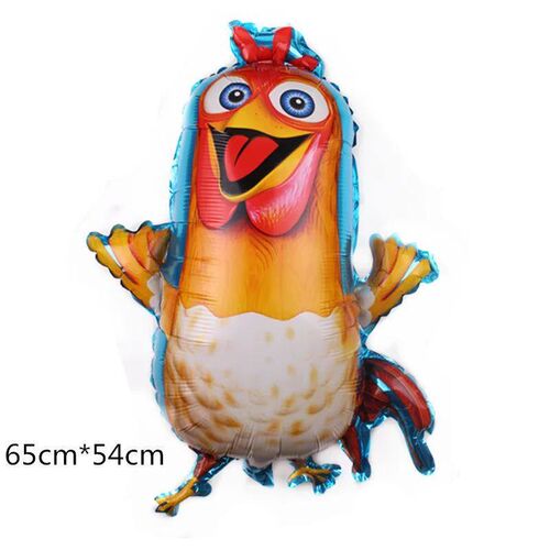 Chicken Balloon Dairy Farm Chick Tractor Foil Ballons Happy