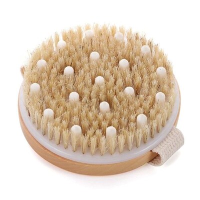 Exfoliating Brush Round Dry Brushing Body Scrubber Shower