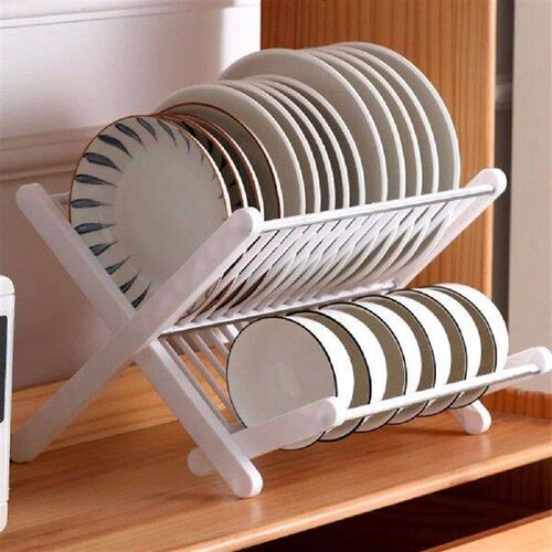 Dish Draining Rack Folding Drainer Plated Drying Kitchen