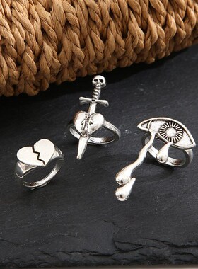Retro Rustic Rings 3Piece Set for Women in 2025 Love Eye Dag