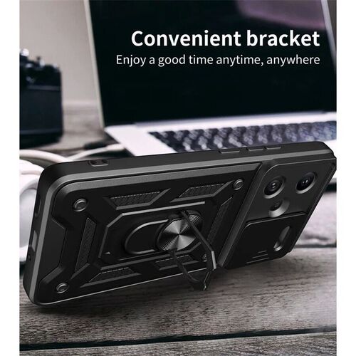 For Redmi Note 13 Pro Plus Case Armor Car Magneti Holder Rin