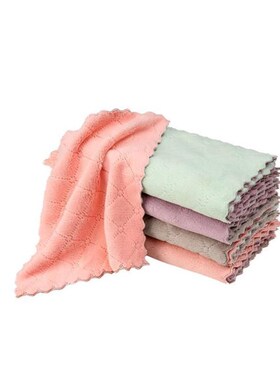 Double-layer Absorbent Microfiber Kitchen Dish Cloth towel