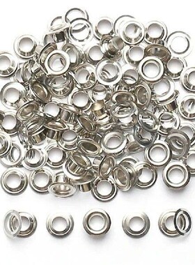 100Sets/pack DIY 4~12mm Eyelet Grommet Silvery Round Rings