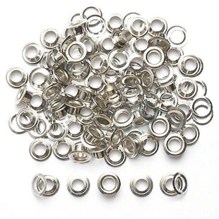 100Sets/pack DIY 4~12mm Eyelet Grommet Silvery Round Rings