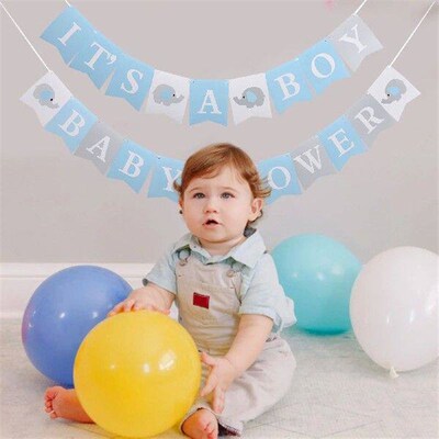 Pull The Flag Baby Shower Party Decor Gender Reveal Banner