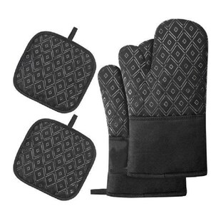 4 Pieces/Set Oven Portable Non-stick Gloves Mittens Heats