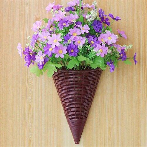 3 Pcs Hanging Basket Imitation Rattan Wall Flower Plant
